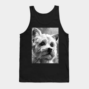 Yorkshire Terrier Dad Black and White Tank Top